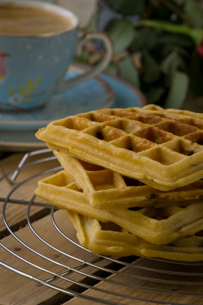 Rezeptbild: Waffeln mit Schokostückchen