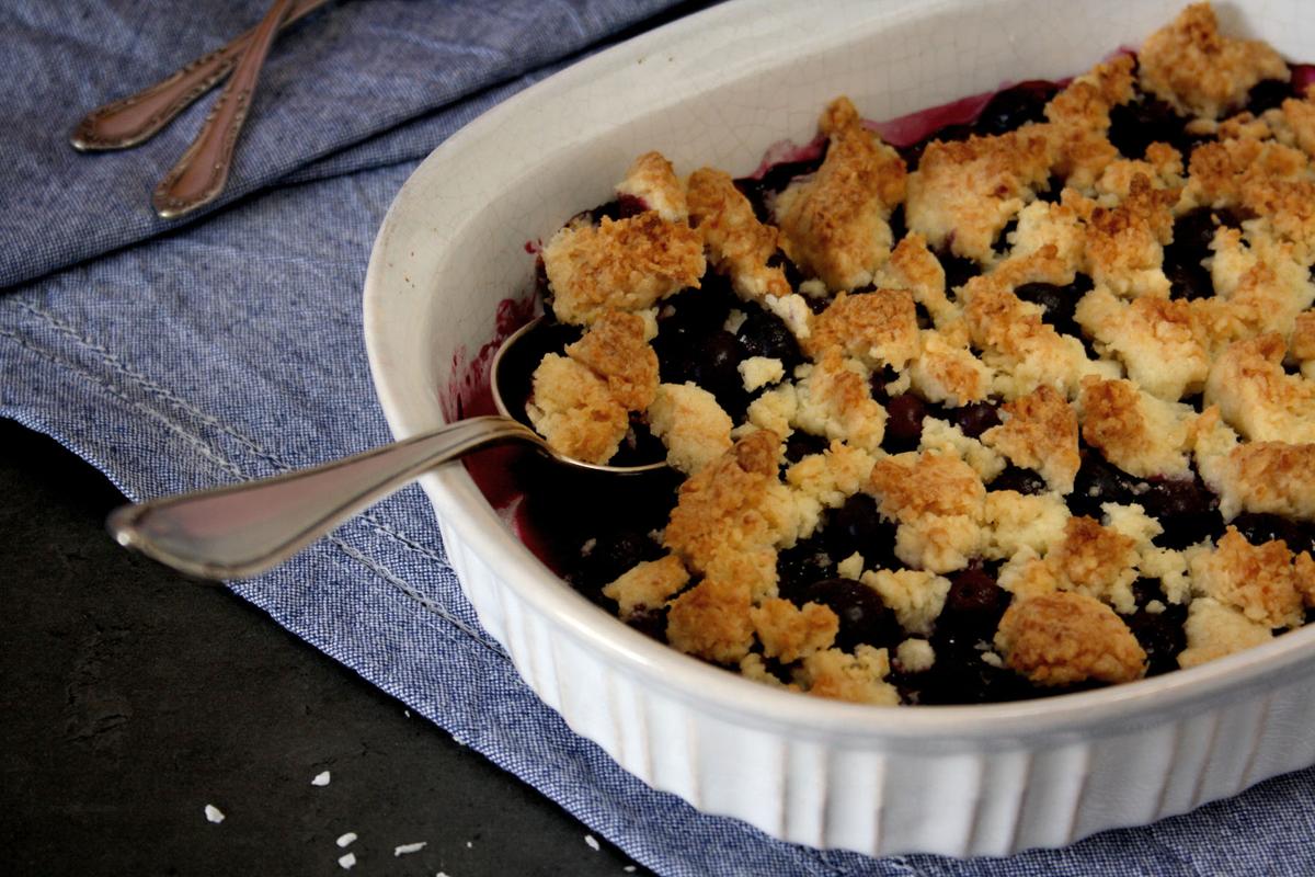 Rezeptbild:  Heidelbeer-Crumble mit Kokosstreuseln