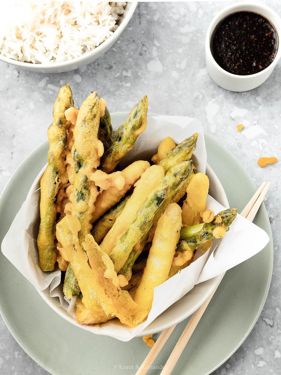 Rezeptbild: Spargel im knusprigen Tempura-Mantel