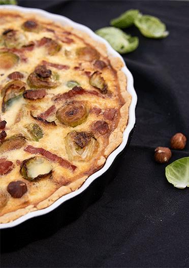 Rezeptbild: Rosenkohl-Haselnuss-Quiche mit Apfel