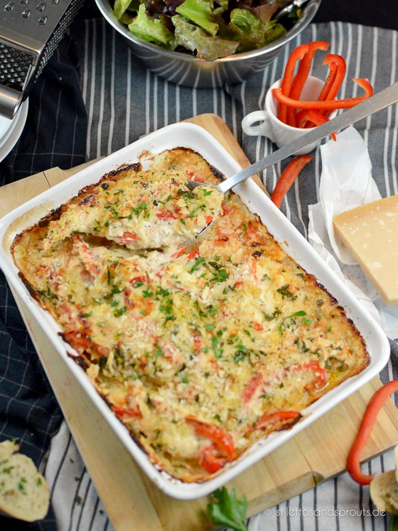 Rezeptbild: Zartes Chicken Parmesan aus dem Ofen