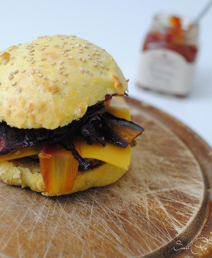 Rezeptbild: Burger mit dicke Bohnen Patty & Ofengemüse
