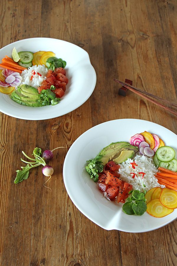 Rezeptbild: Veggie Poke Powl mit veganem Thunfisch