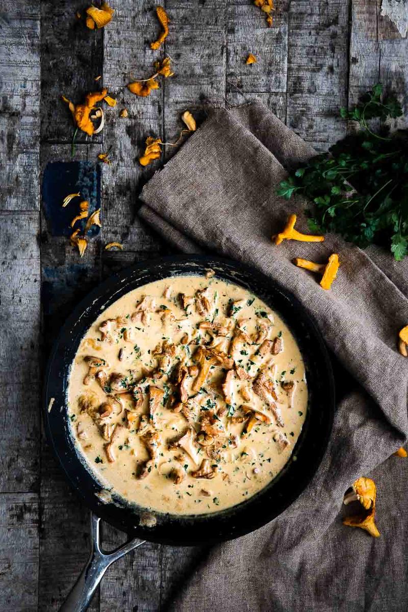Rezeptbild: Pfifferling Rahmsoße mit Semmelknödel