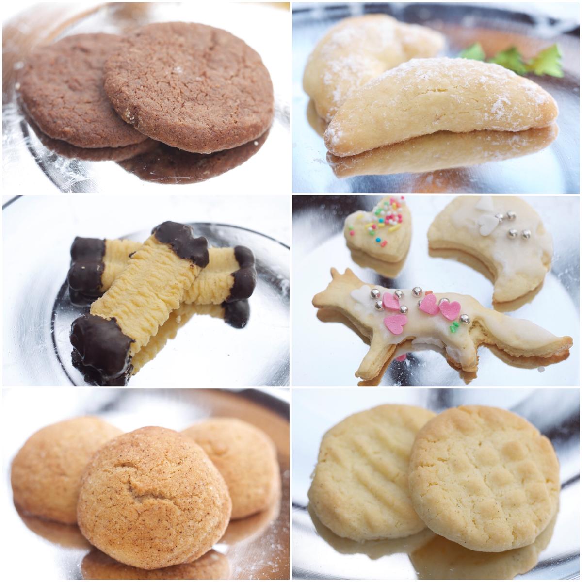 Rezeptbild: Plätzchen-Parade in der Weihnachtsbäckerei der 4b – Brownie-Cookies, Zimtbällchen, Schneeflöckchen, Spritzgebäck und Vanillekipferl
