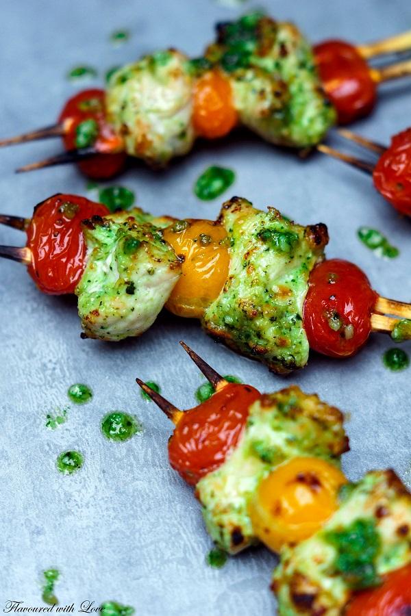 Rezeptbild: Pesto-Puten-Spieße