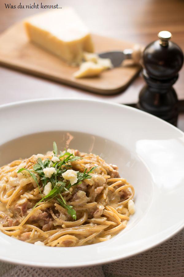 Rezeptbild: One Pot Pasta mit Grana Padano und Prosciutto di San Daniele