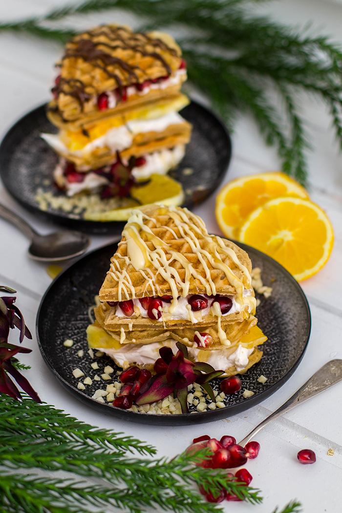 Rezeptbild: Last Minute Lebkuchen Waffel Sandwiches