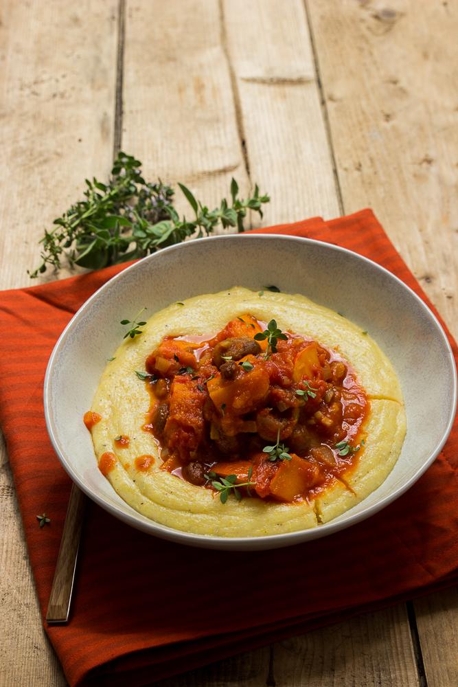 Rezeptbild: Kürbis-Ragout mit Polenta