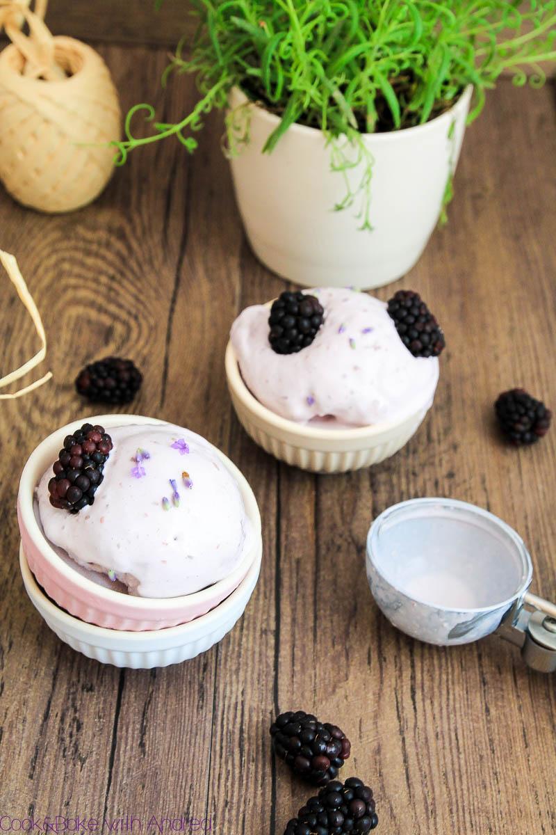 Rezeptbild: Lavendel-Ziegenkäse-Eis ohne Eismaschine