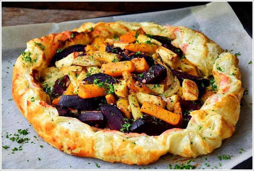 Rezeptbild: Glutenfreie Blätterteig Gemüse Galette mit Siltonkäse