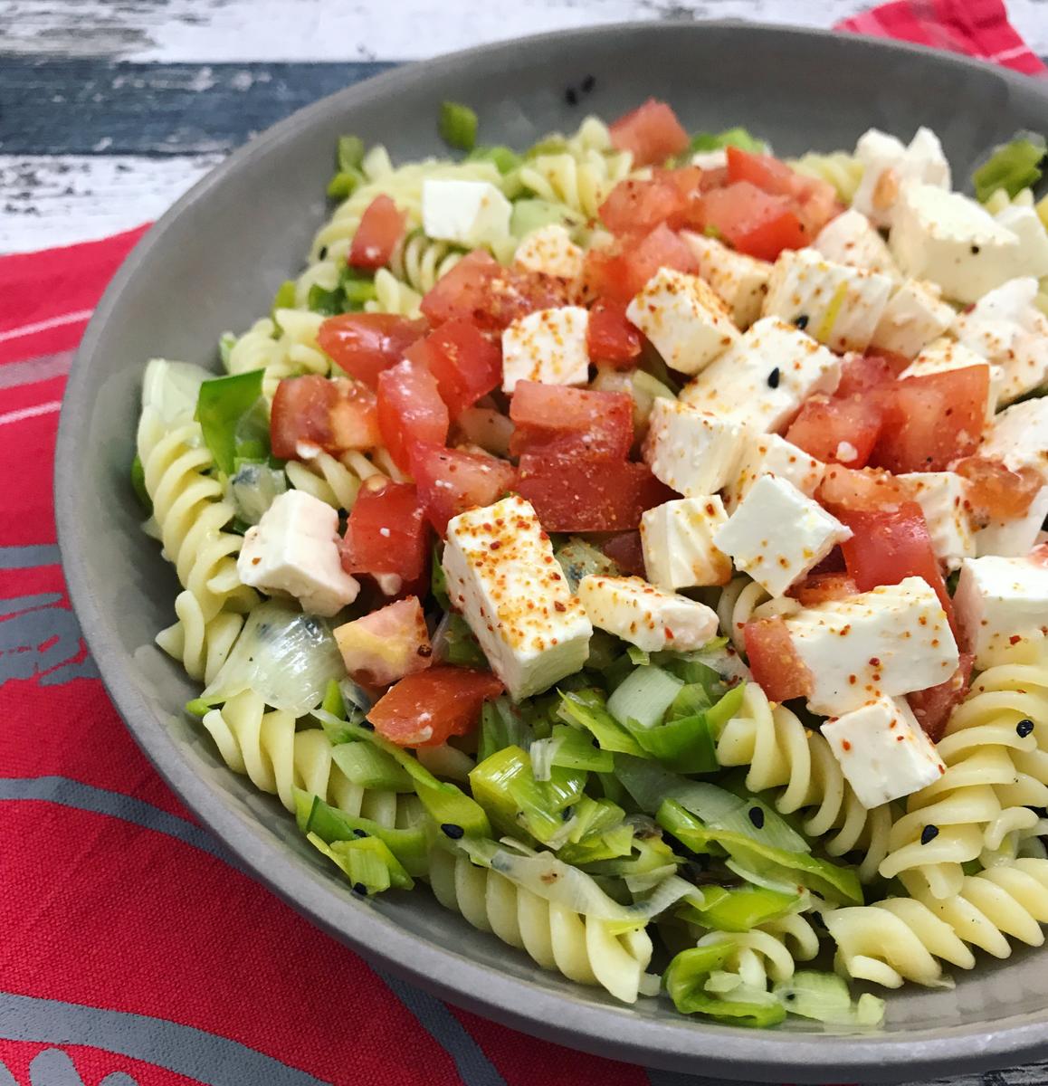 Rezeptbild: Nudeln mit Lauch und Fetakäse
