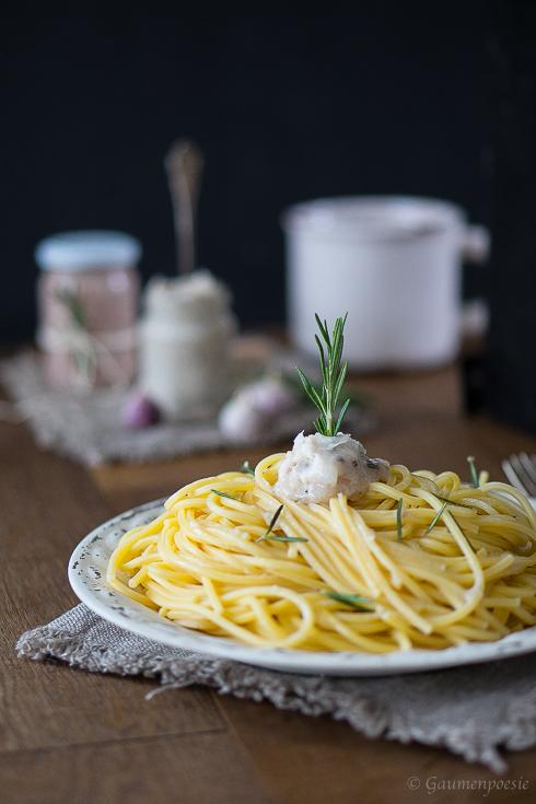 Rezeptbild: Spaghetti mit Speck-Pesto