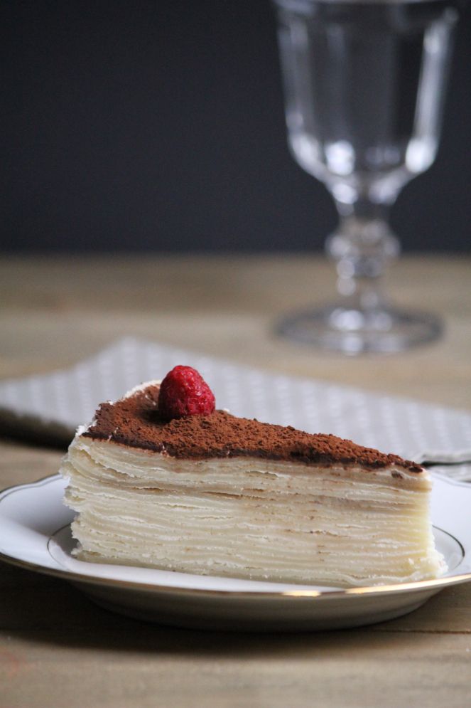 Rezeptbild: Vegane Tiramisu-Crêpe-Torte 