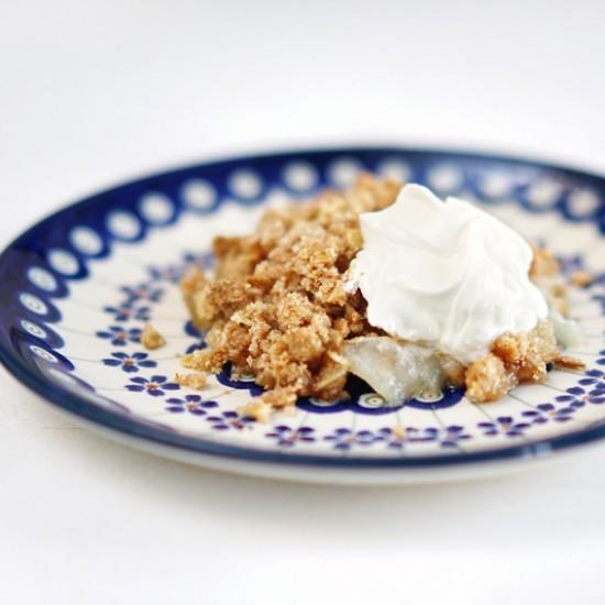Rezeptbild: Birnen-Ingwer-Crumble