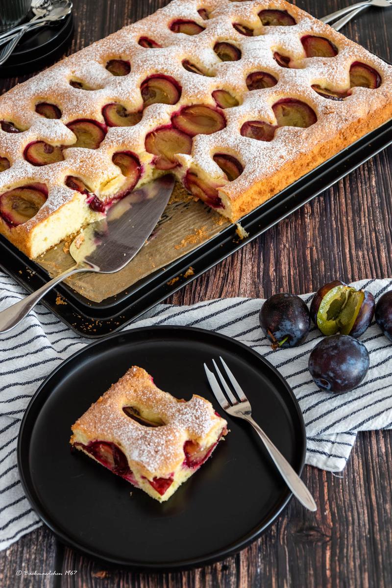 Rezeptbild: versunkener Zwetschgenkuchen