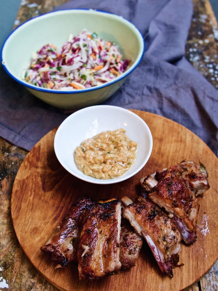 Rezeptbild: Spare Ribs und Coleslaw