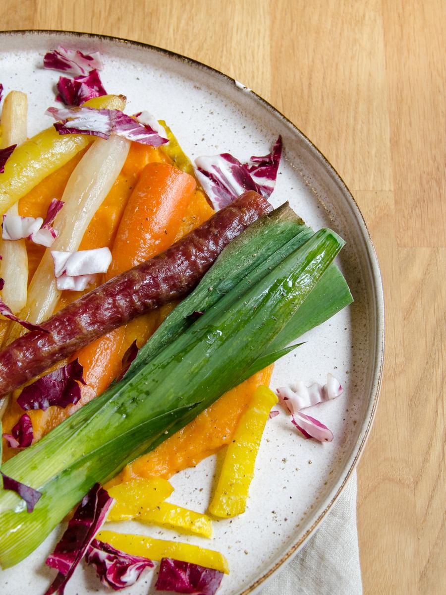 Rezeptbild: Süßkartoffelstampf mit Wintergemüse