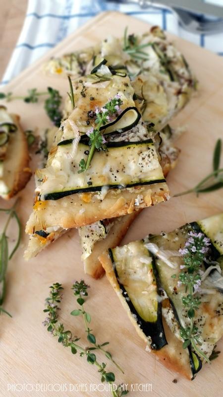Rezeptbild: Zucchini- Pizza mit Ziegenkäse