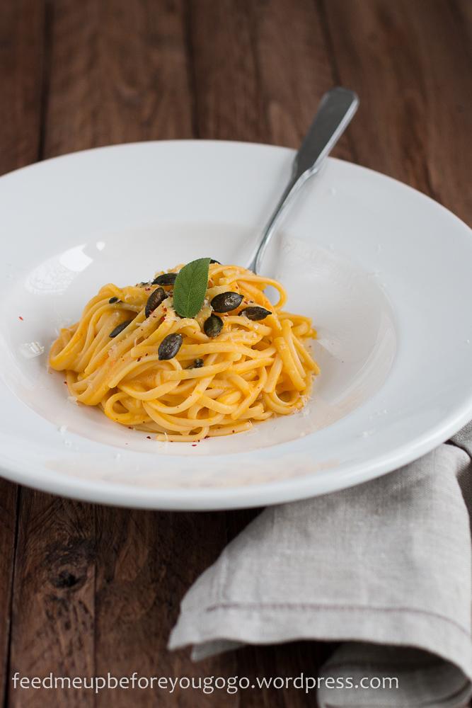 Rezeptbild: Pasta mit Kürbis-Salbei-Soße