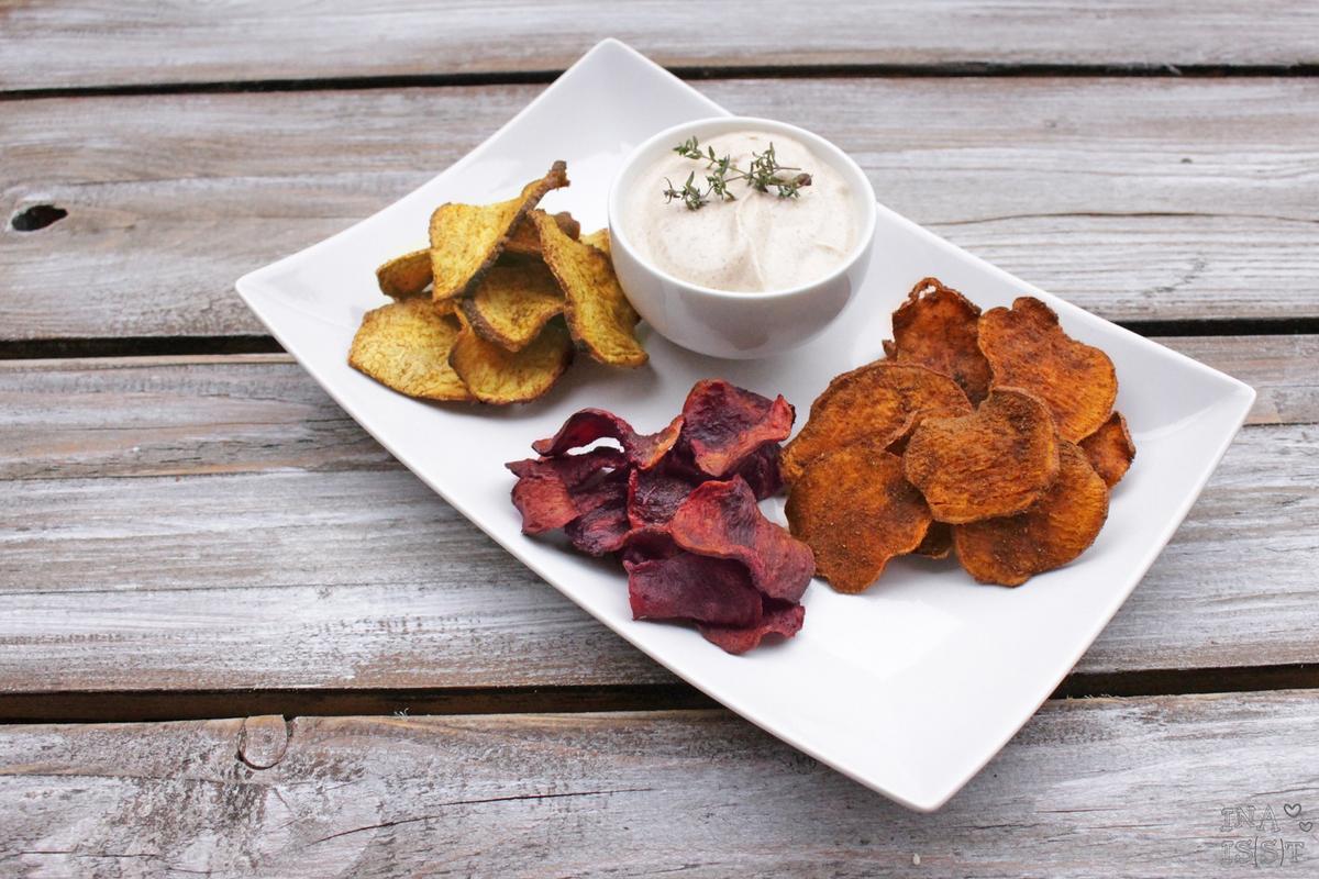 Rezeptbild: Gemüsechips aus dem Ofen