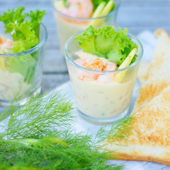 Rezeptbild: Shrimpscocktail mit Jogurt und Mango