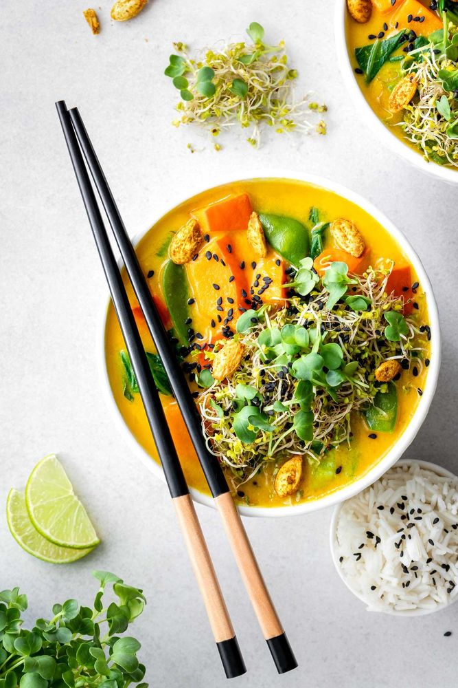 Rezeptbild: Kürbiscurry mit Kokosmilch