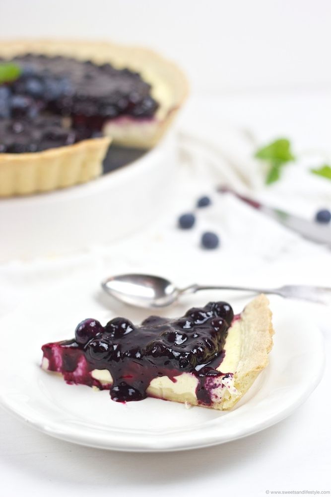 Rezeptbild: Cheesecake Tarte mit Heidelbeeren