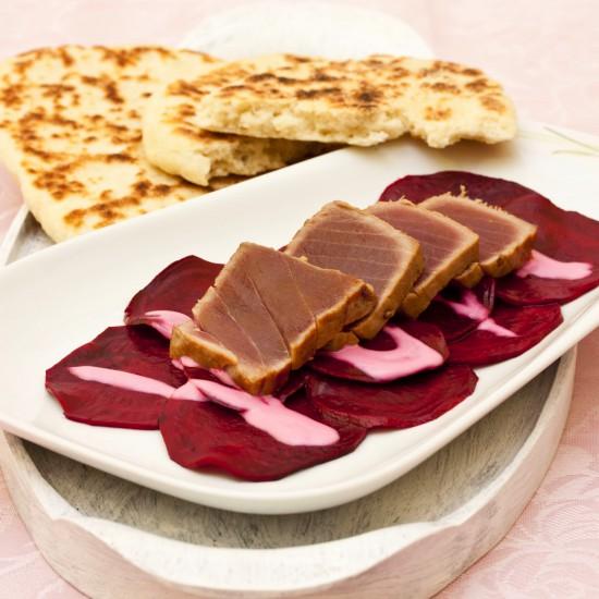 Rezeptbild: Kreuzkümmelthunfisch mit Roter Bete