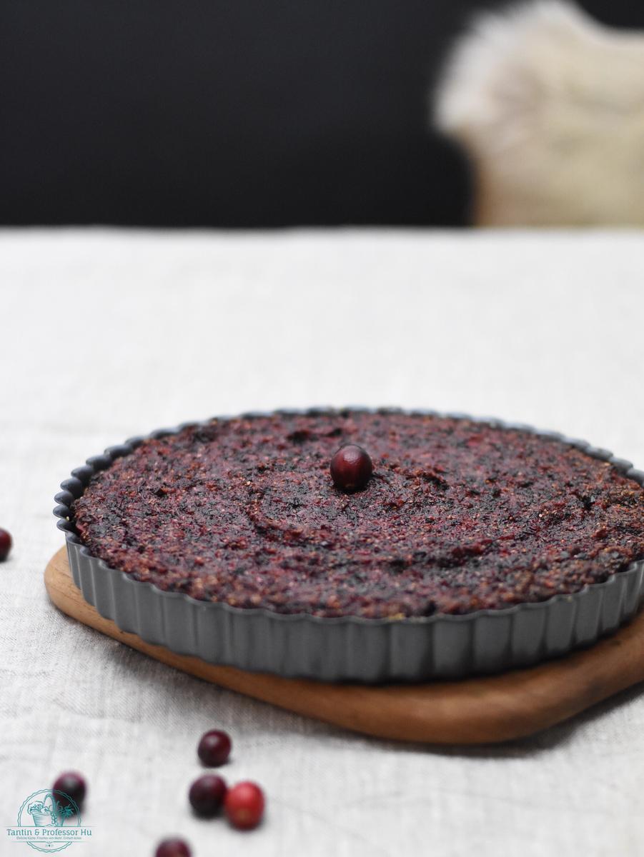 Rezeptbild: Vegane Cranberry-Tarte mit Pekanüssen & Ingwer
