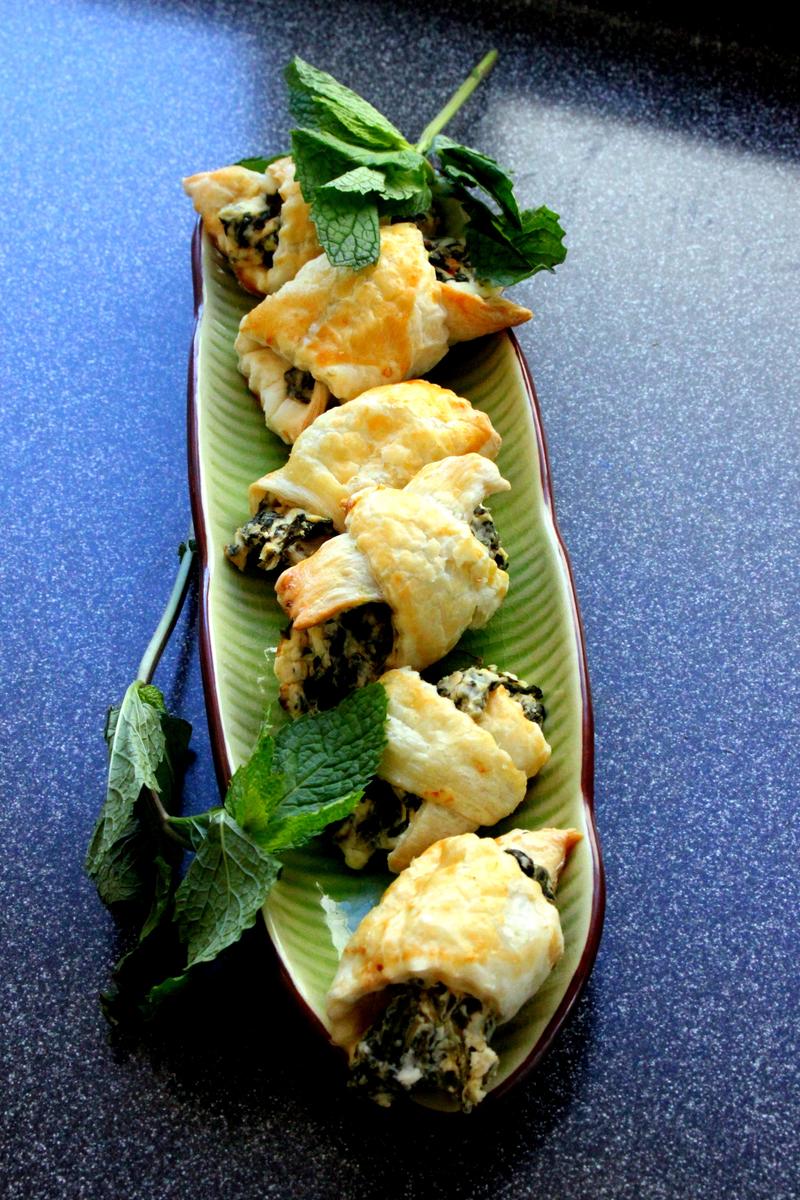 Rezeptbild: Spinat und Frischkaese Gipfeli