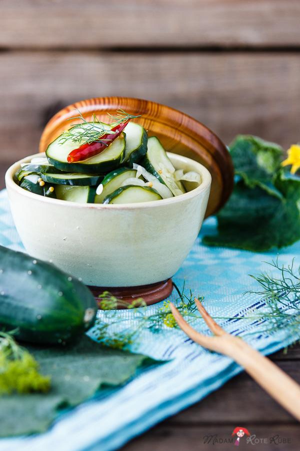 Rezeptbild: Knackig-würzige Schüttelgurken, der schnelle Snack