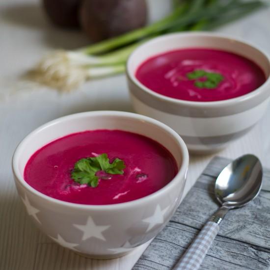 Rezeptbild: Rote Bete Suppe mit Kokosmilch