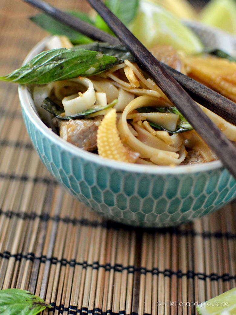 Rezeptbild: Thai Reisnudeln mit Chili und Rindfleisch