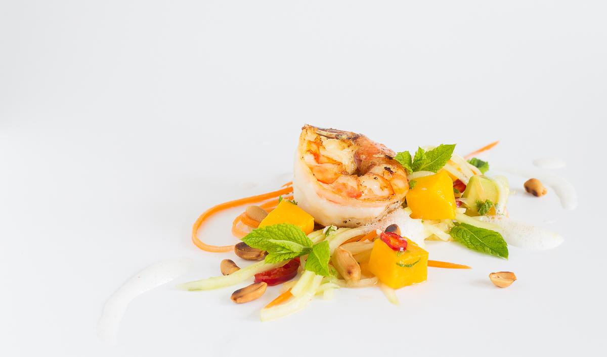 Rezeptbild: Wildfang Garnele mit Avocado & Kokosschaum