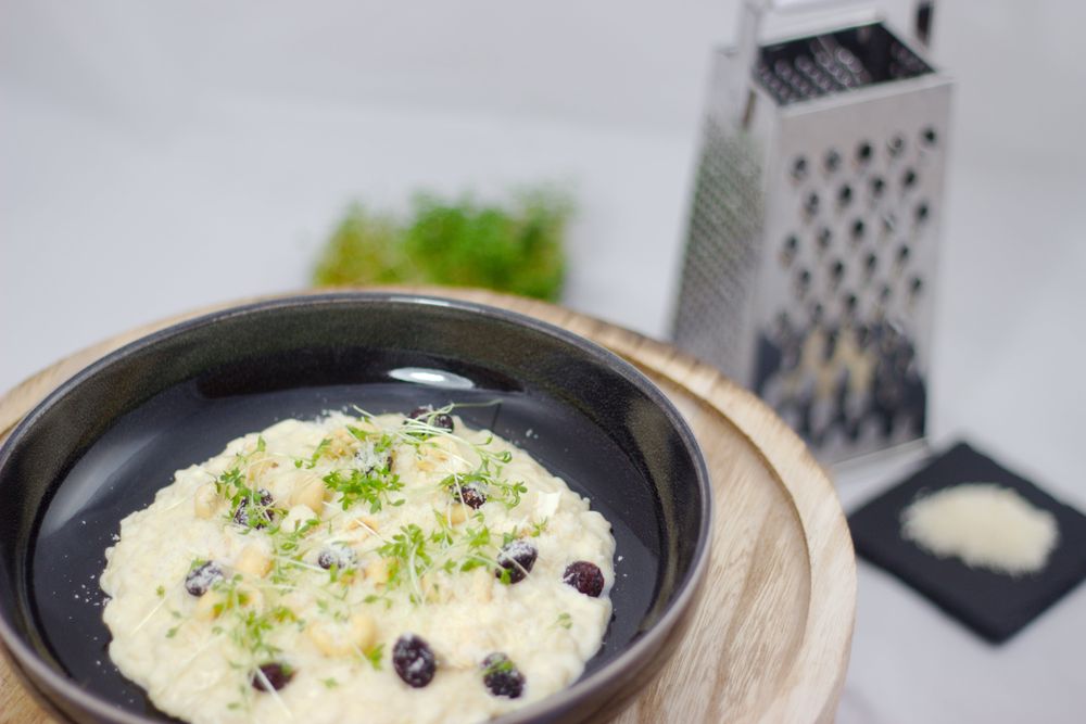 Rezeptbild: Risotto mit Ziegenfrischkäse, Cranberrys und Cashew Kernen