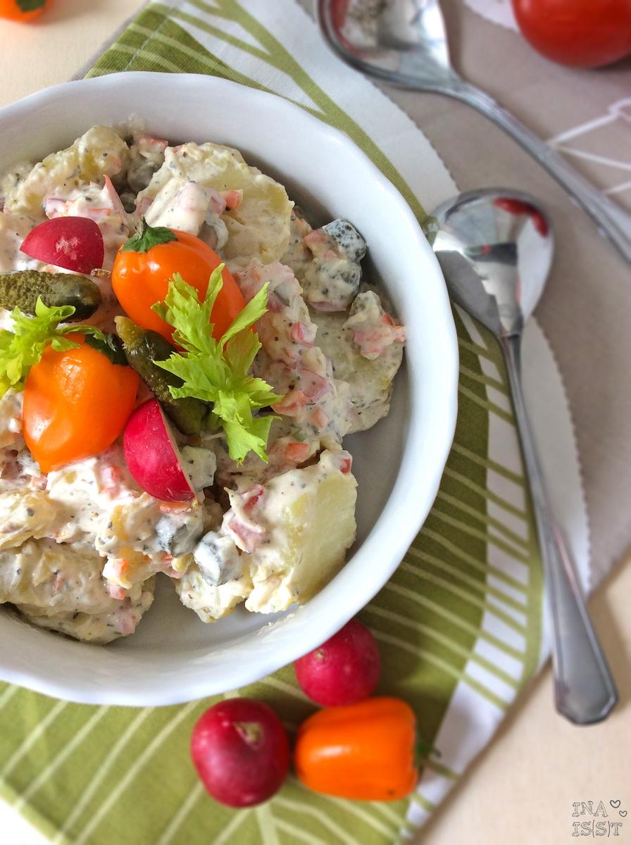 Rezeptbild: Kartoffel-Gemüsesalat mit Joghurt-Schmanddressing