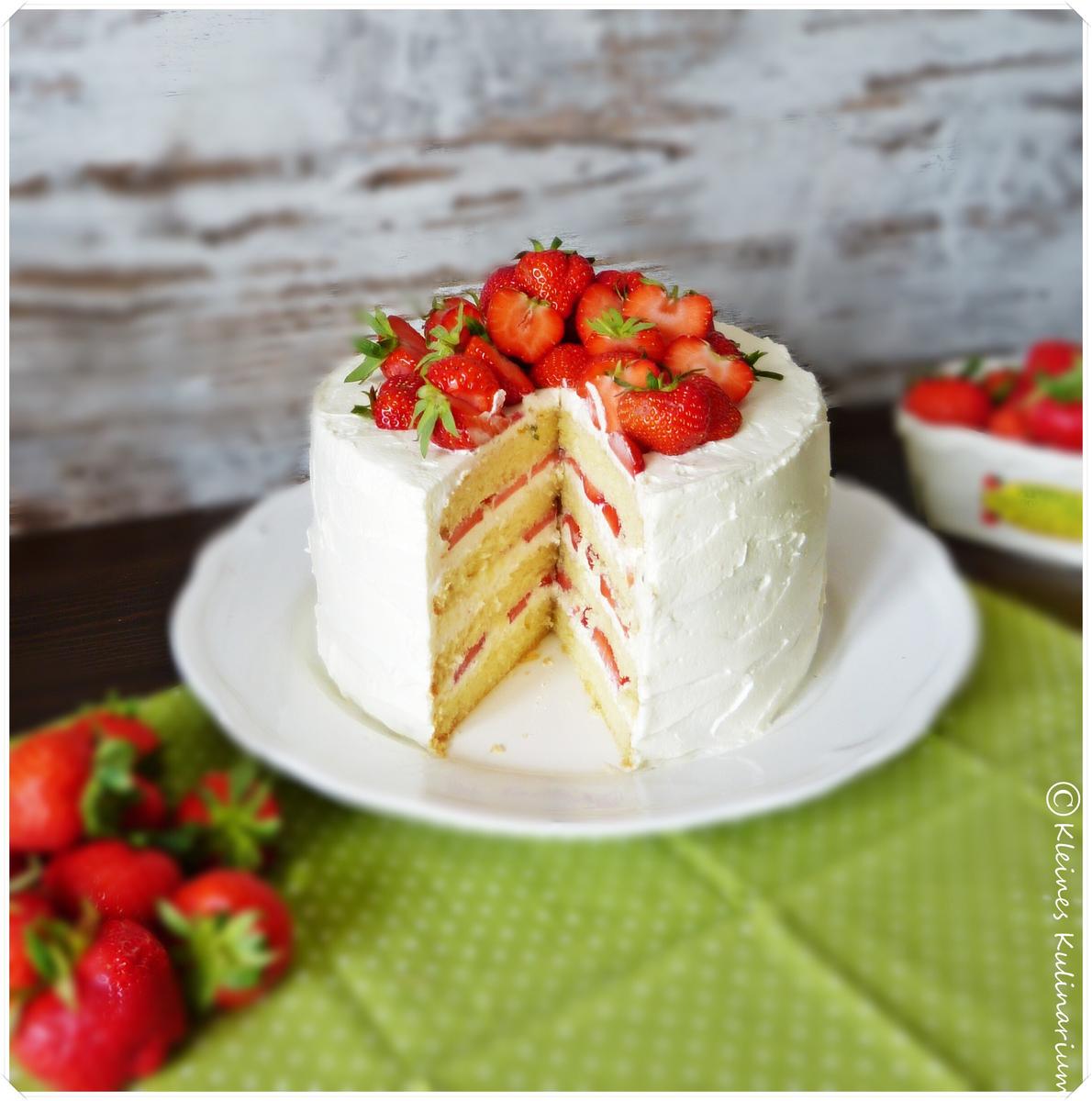 Rezeptbild: Erdbeer Mascarpone Torte