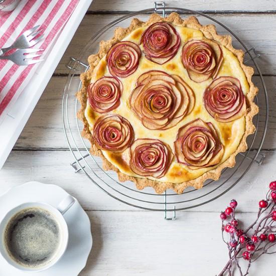 Rezeptbild: Apfelrosen-Kuchen
