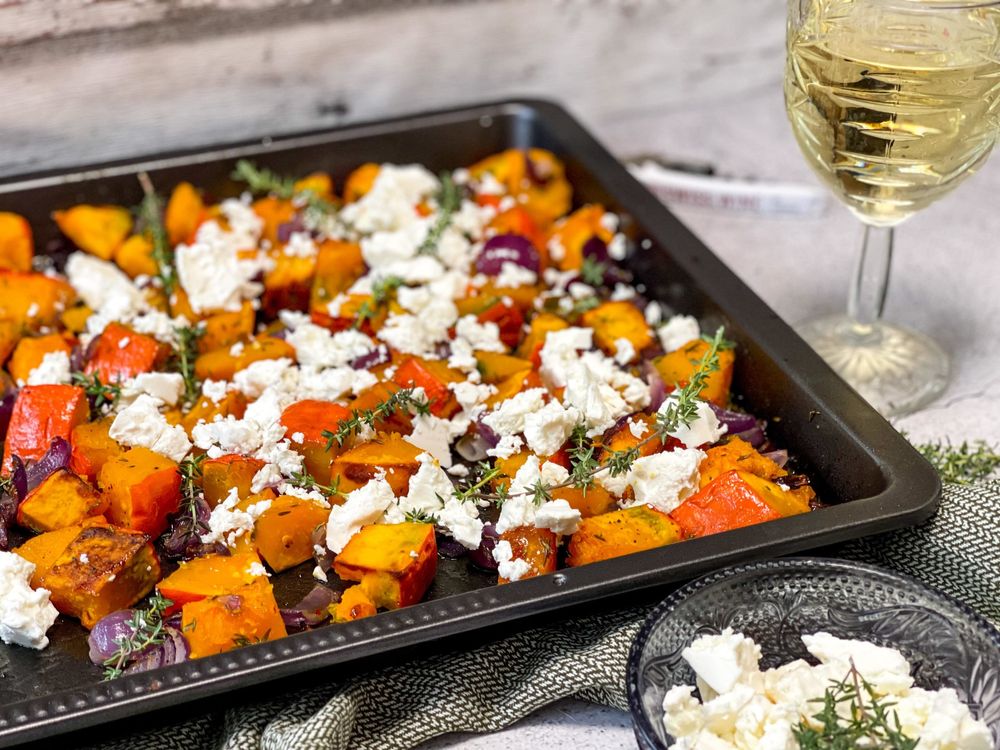 Rezeptbild: Ofenkürbis Rezept mit Feta und Thymian
