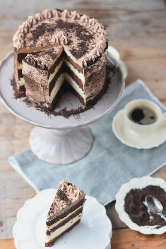 Rezeptbild: Saftige Schokotorte mit cremiger Cheesecake Füllung