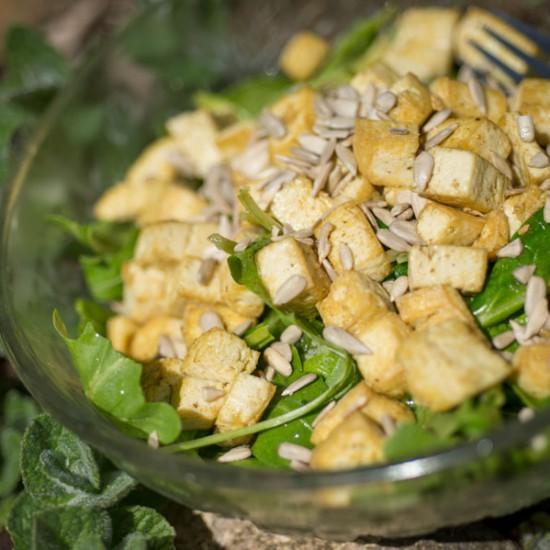 Rezeptbild: Spinat-Rauke Salat