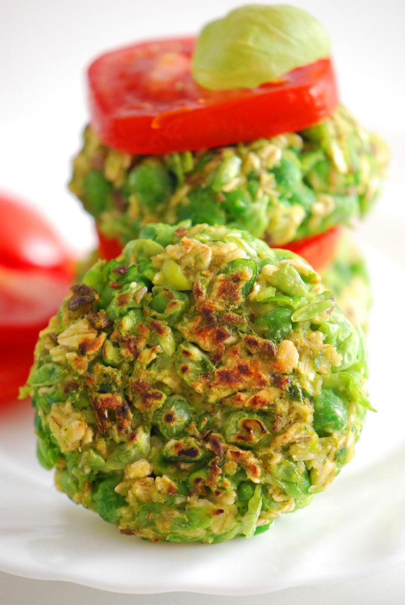 Rezeptbild: Vegane Erbsen-Haferflocken-Patties