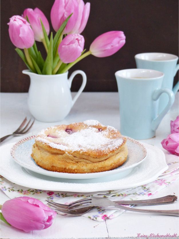 Rezeptbild: Kleine Himbeer-Bananen Käsekuchen ohne Boden