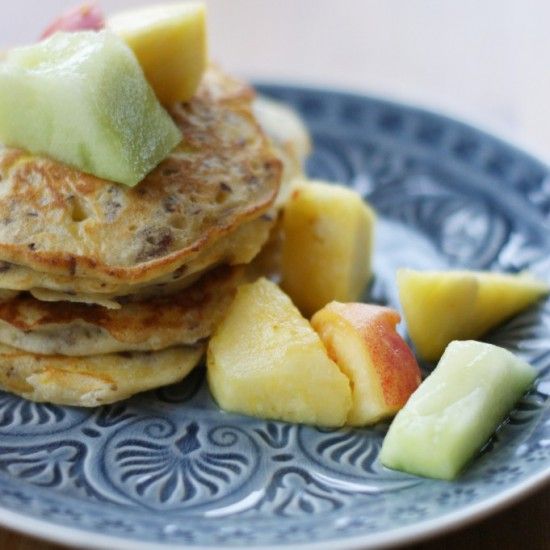 Rezeptbild: Zucchinipancakes mit Leinsamen