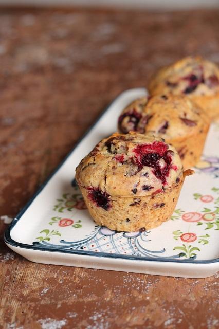 Rezeptbild: Brombeer-Muffins mit Schokolade