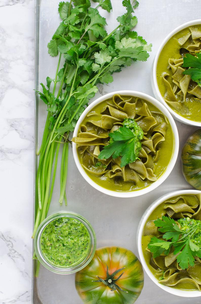 Rezeptbild: Grüne Pasta-Suppe