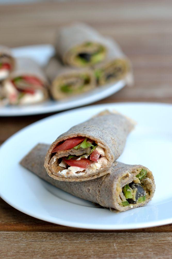 Rezeptbild: Buchweizenpfannkuchen mit zweierlei Füllung