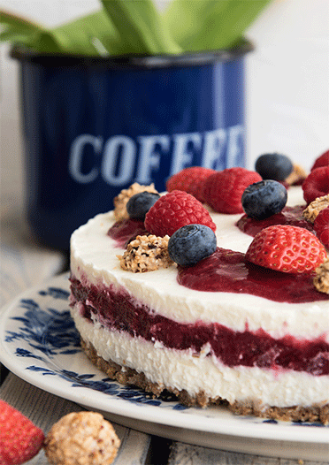 Rezeptbild: Giotto-Beeren-Torte (no bake cake)