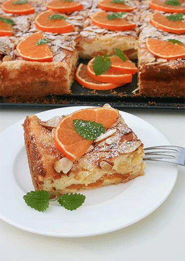 Rezeptbild: Käseblechkuchen mit Mandarinen